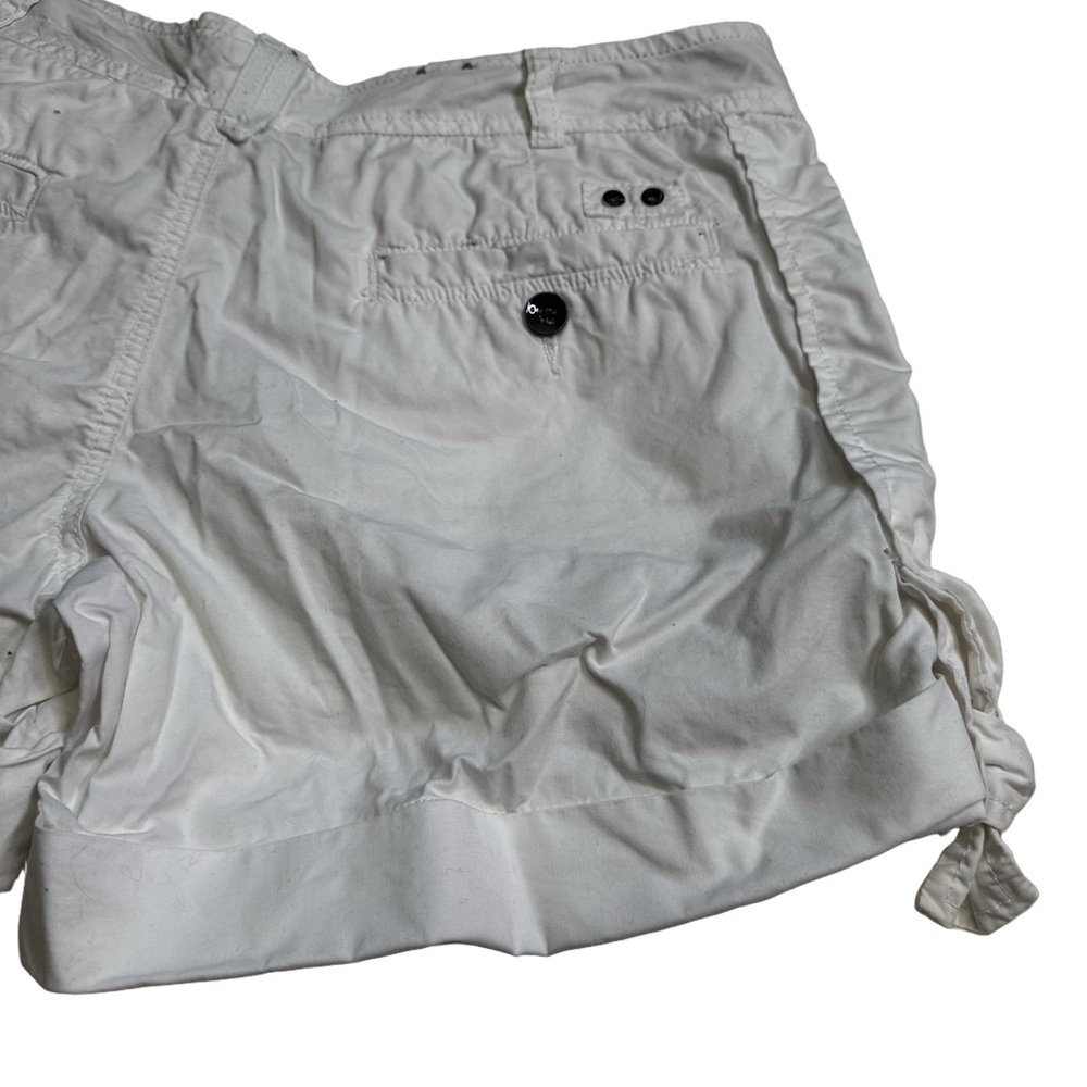 Converse One Star White Shorts Size 4 Tie Detail at the Hem Cuffed Cotton NWOT - Picture 13 of 14